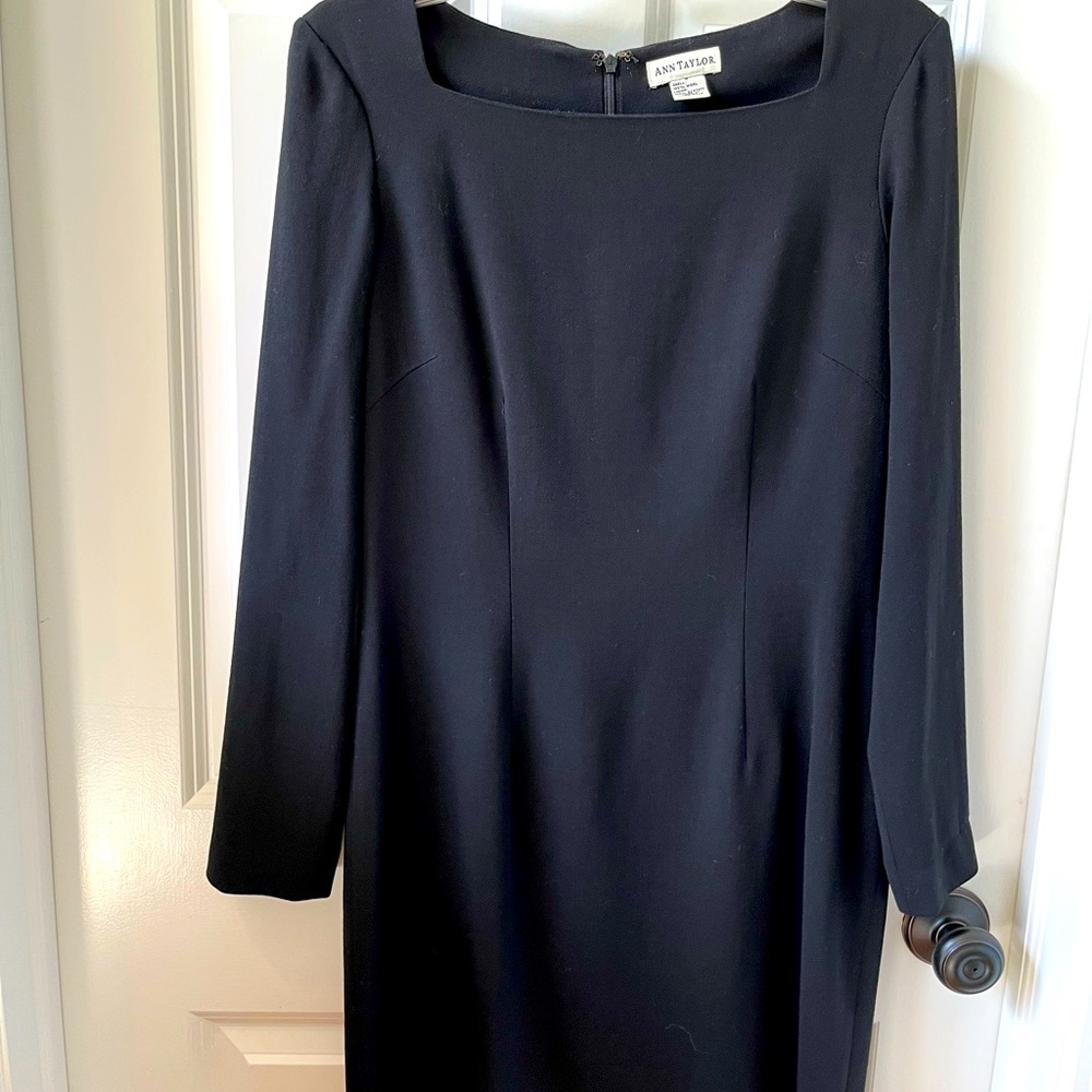 Ann Taylor black wool dress size 6